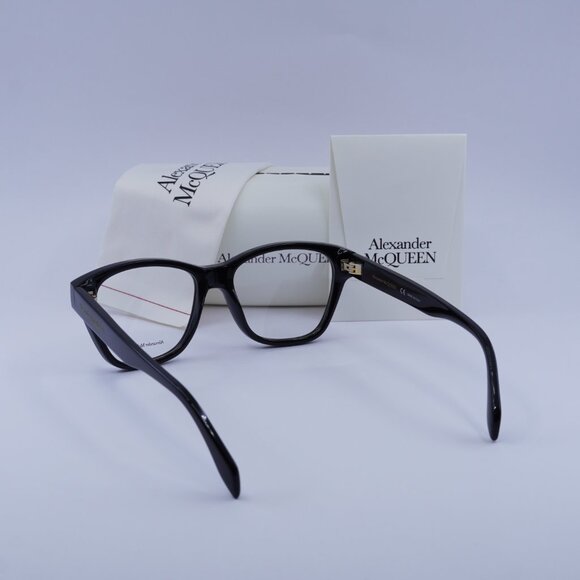 Alexander McQueen AM0306O 001 Square Eyeglasses 52mm - Black - Picture 6 of 9